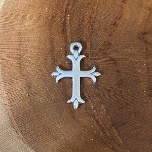 RETIRED James Avery Fleuree Cross Charm, Sterling Silver